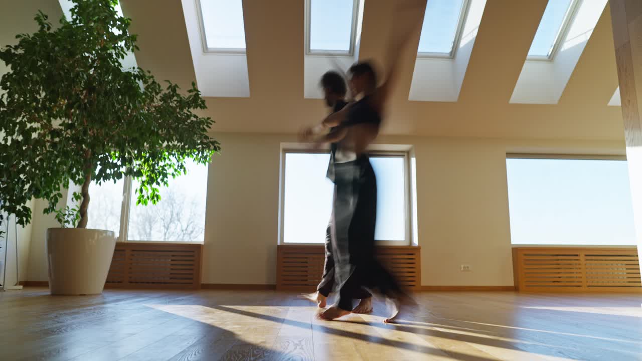 Couple Dancing in a Bright Room