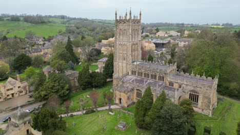 st james' church chipping campden cotswolds uk drone aerial view