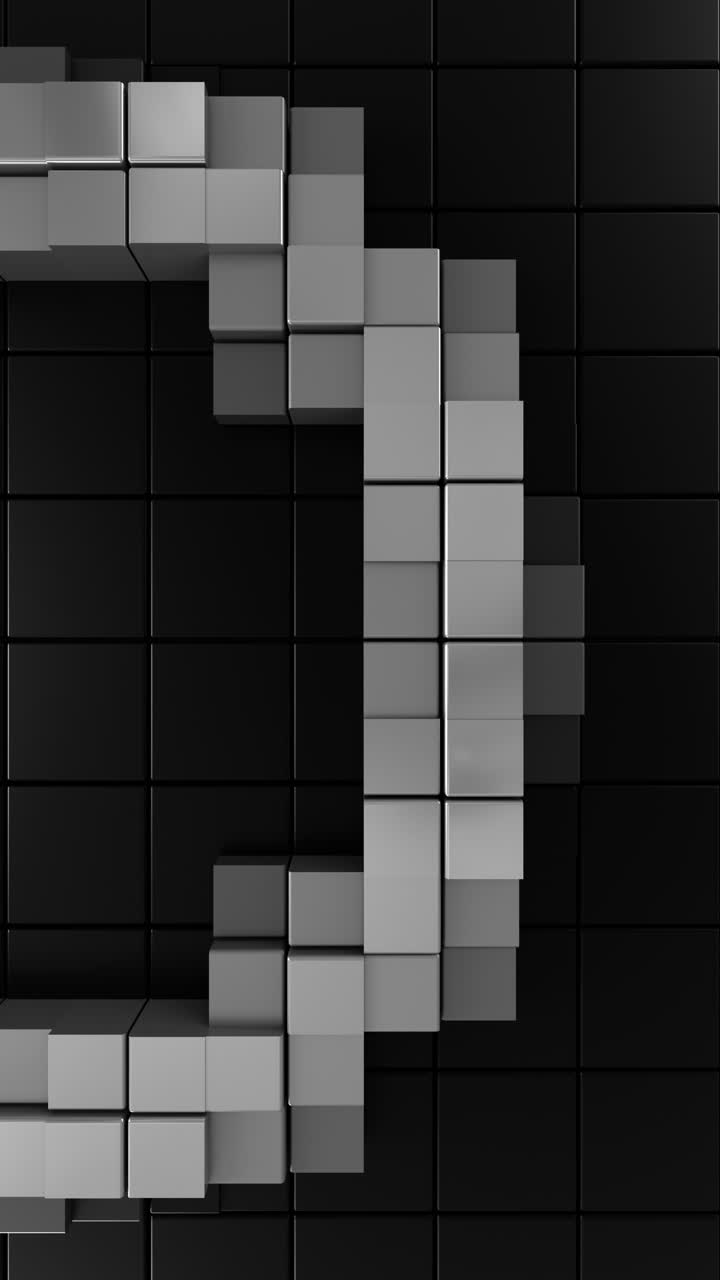 Gray Abstract Curved Vertical Arc Minimal Seamless 3D Loop Animation. 3D rendering