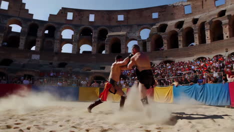 gladiators re-enactment in the colosseum