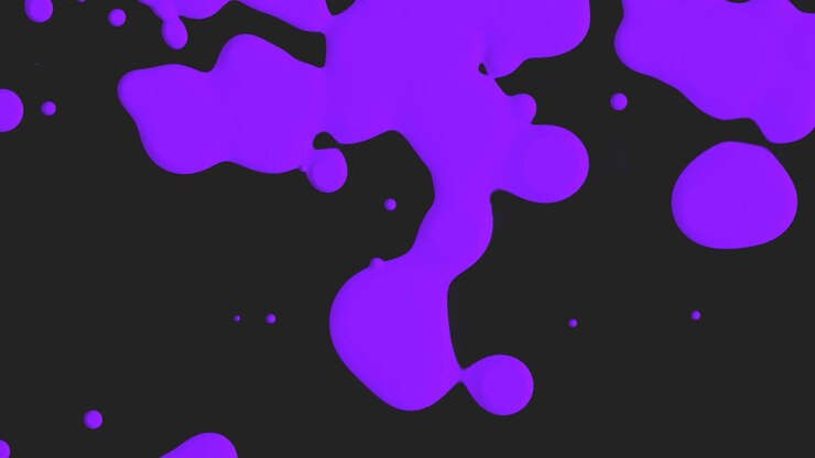 Liquido viola astratto e macchie di schizzi