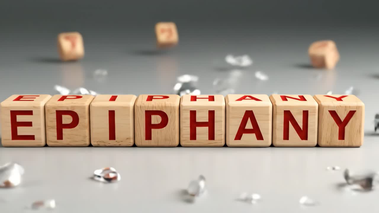 Conceptual Image with Letter Blocks and Cracked Glass