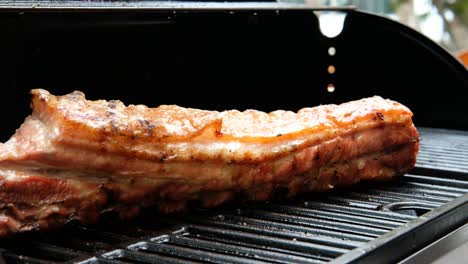 deliciosa carne de panceta de cerdo a la parrilla ahumada a la parrilla