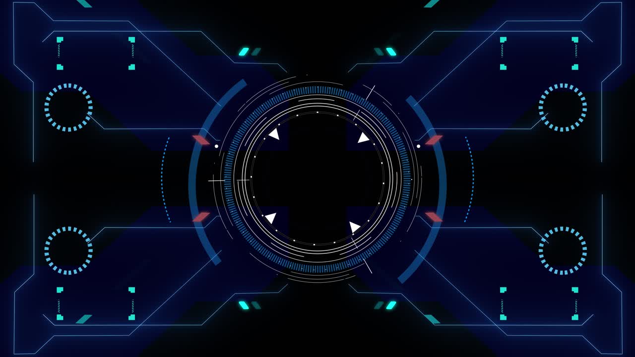 Futuristic circle hud virtual display interface technology animation background video intro science