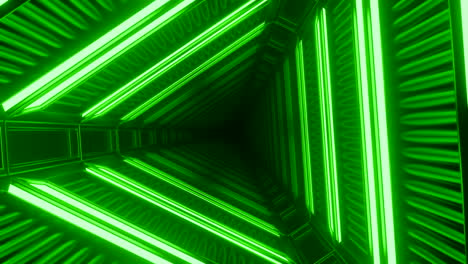 túnel de triángulo verde de neón