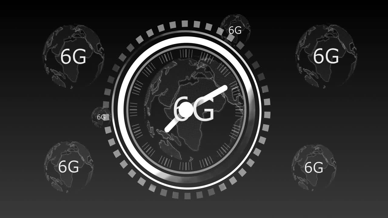 Digital globe and futuristic interface design illustrating 6G technology concept