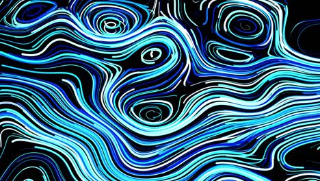 abstract creative looped bg with curled lines like blue trails on surface. lines form swirling pattern like curle noise. abstract 3d looping flowing animation as bright creative festive bg