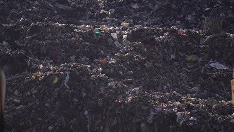 closeup, mountains of garbage, piyungan landfill, yogyakarta