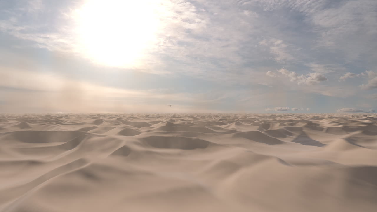 비행기 와 함께 사막 풍경