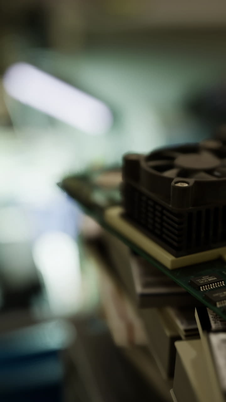 Close examination of heatsink under laboratory lighting conditions