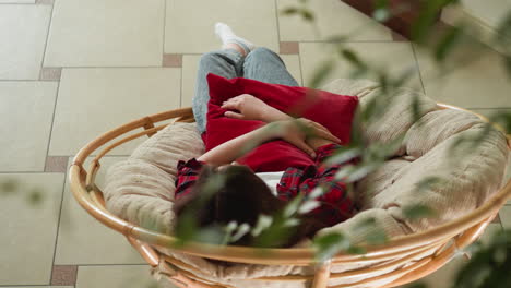 lady seeks refuge in embrace with cushion woman experiences profound sadness feeling isolated