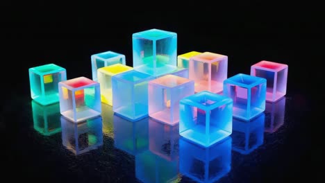 colorful glass cubes