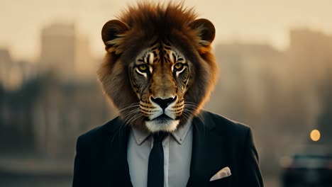 lion man in a suit