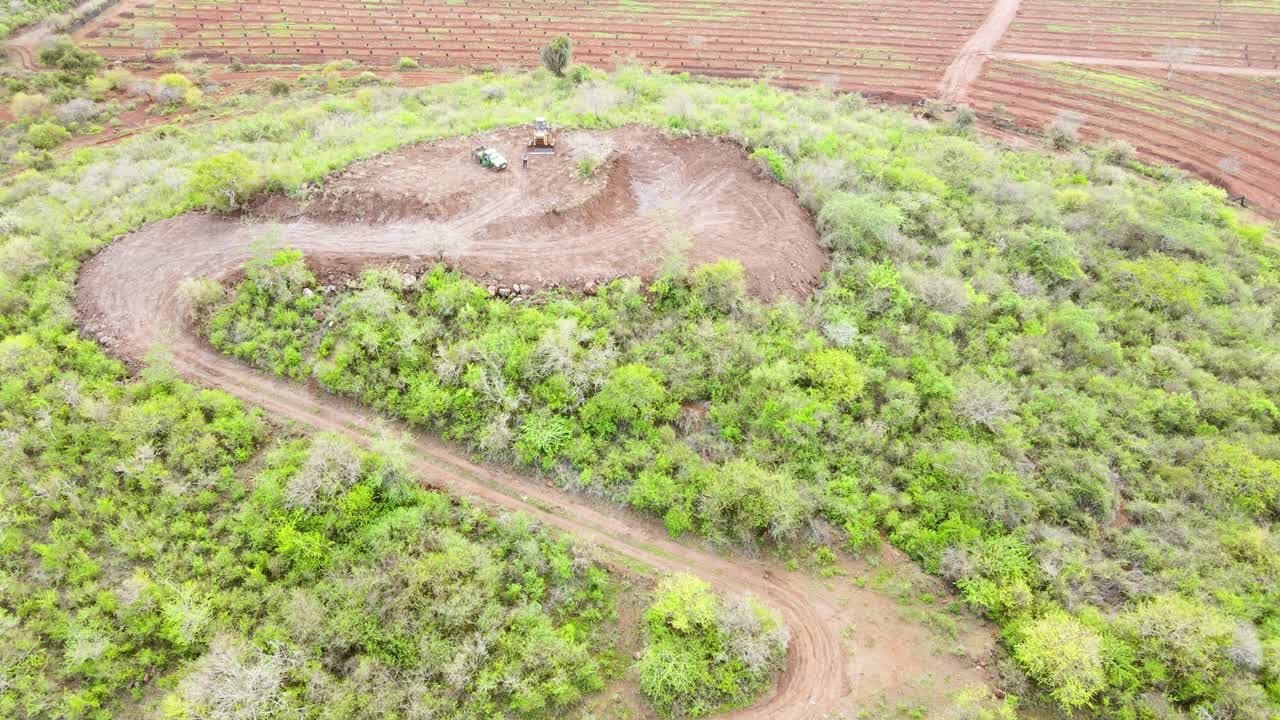 tecnología de agricultura inteligente: vista aérea de drones de una granja de aguacate en kenia
