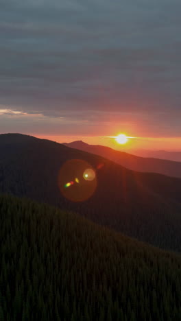 sunrise over mountain forest