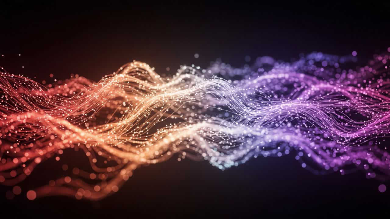 Captivating Waves of Light: A Dynamic Journey Through Flowing Patterns and Illuminated Particles Reflecting the Beauty of Fluid Motion and Color