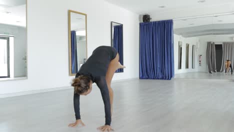 passionate dancer training in studio