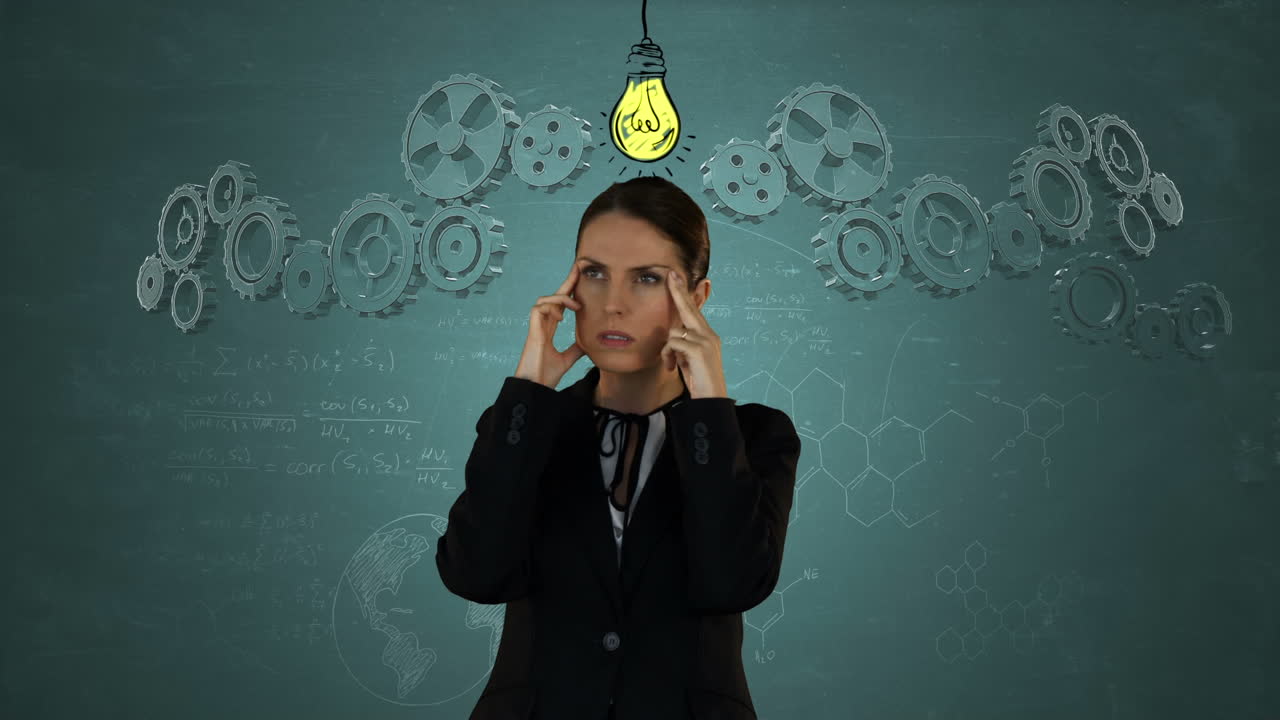 mujer de negocios concentrándose en gráficos