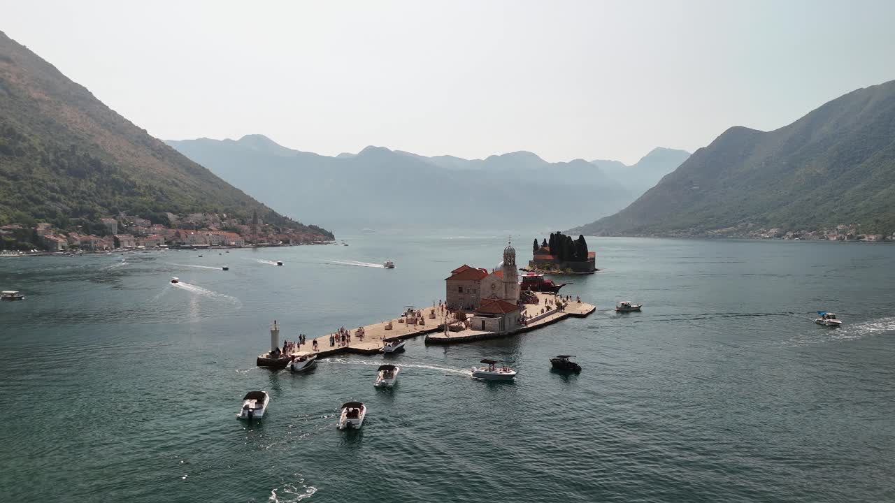 Our Lady of the Rocks near Perast is a tourist attraction in Montenegro