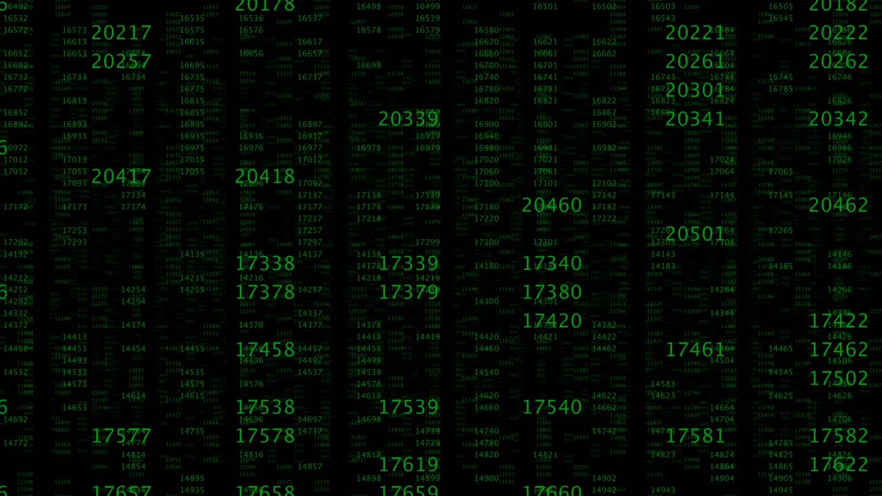 Green Numbers Background: Digital Matrix Pattern