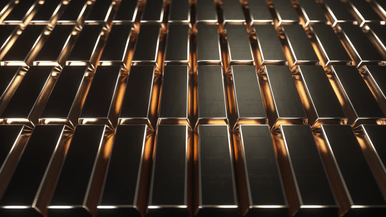 골드 링그, 루프 애니메이션 배경, 3d 렌더링