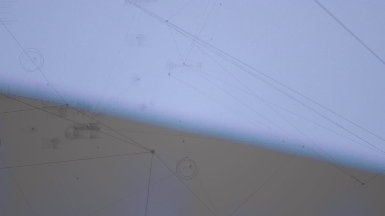 анимация сети соединений на синем фоне