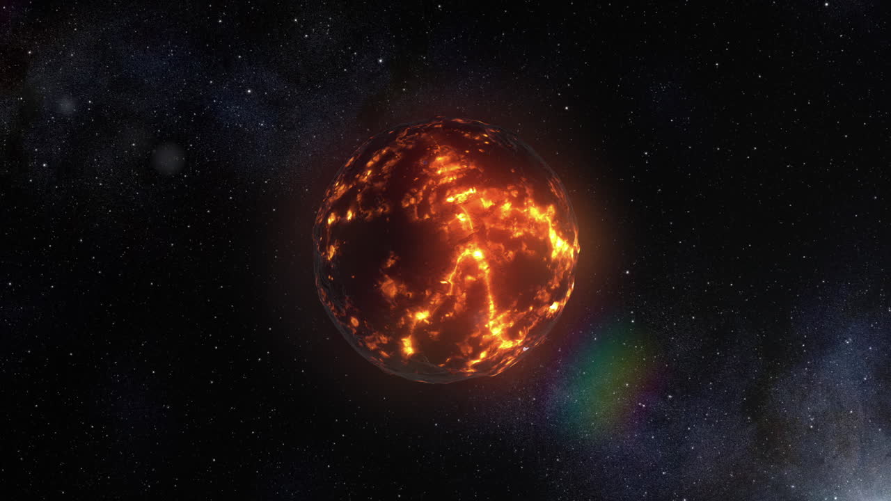 la tierra en llamas en el espacio