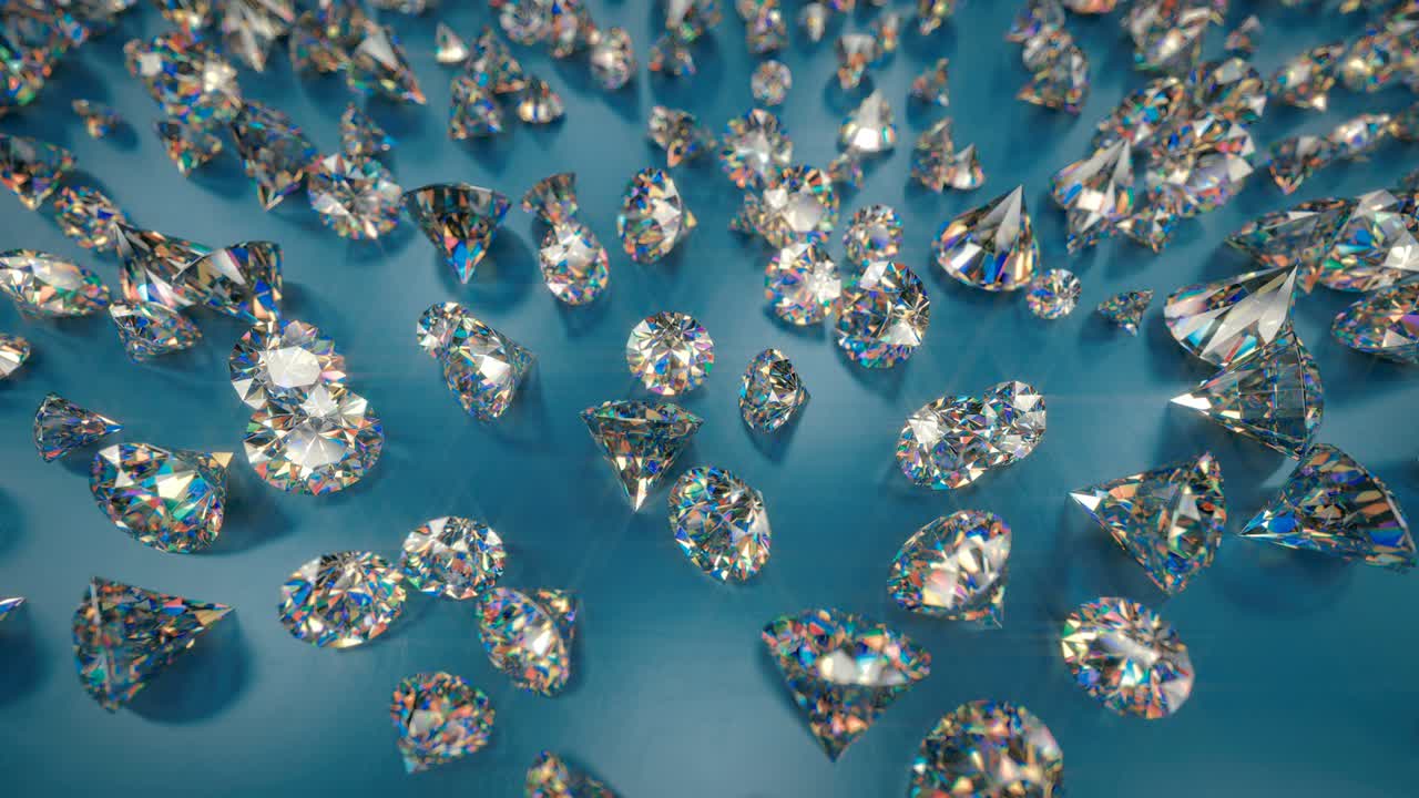 красочные блестящие бриллиантовые бриллианты 3d рендеринг бесшовная цикла анимация