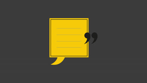yellow speech bubble with quotation marks