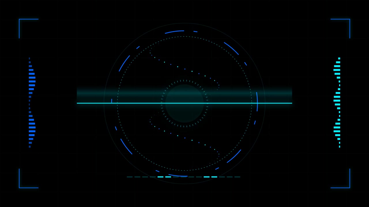 Interface HUD Digital Futurista com Movimento de Varredura