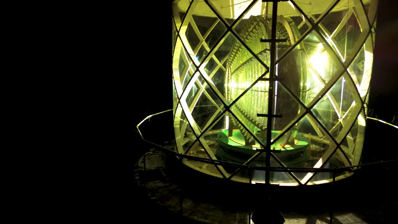 An awesome drone shot of a fresnel lens at the Hillsboro Inlet Lighthouse in Florida