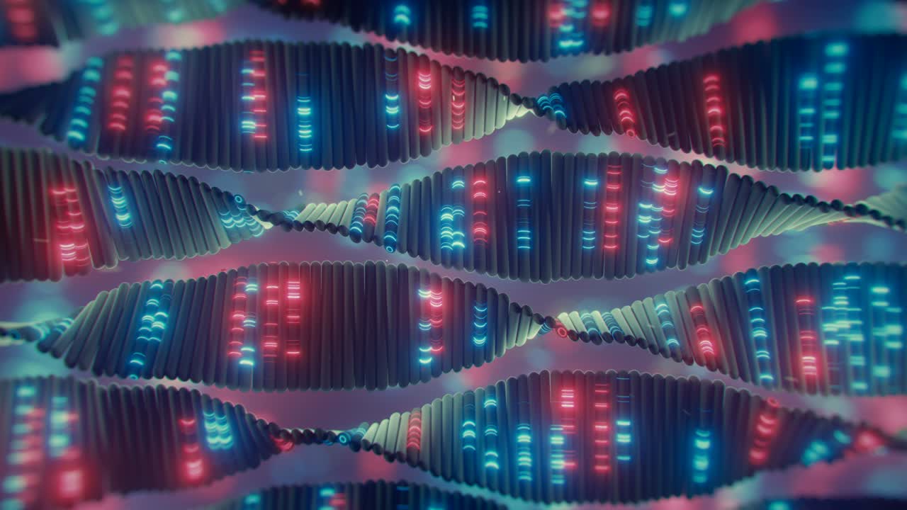 adn sintético o inteligencia artificial 3d renderización de la animación en bucle