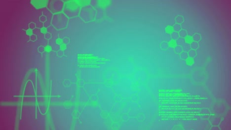 animación del procesamiento de datos médicos contra un fondo de gradiente púrpura.