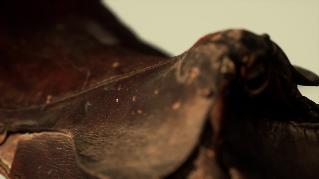 vieja silla de caballo de doma de cuero vintage usada