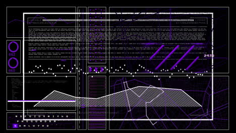 animación del procesamiento de datos digitales en pantalla sobre fondo negro
