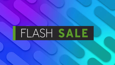 animation of flash sale text over vibrant pattern background