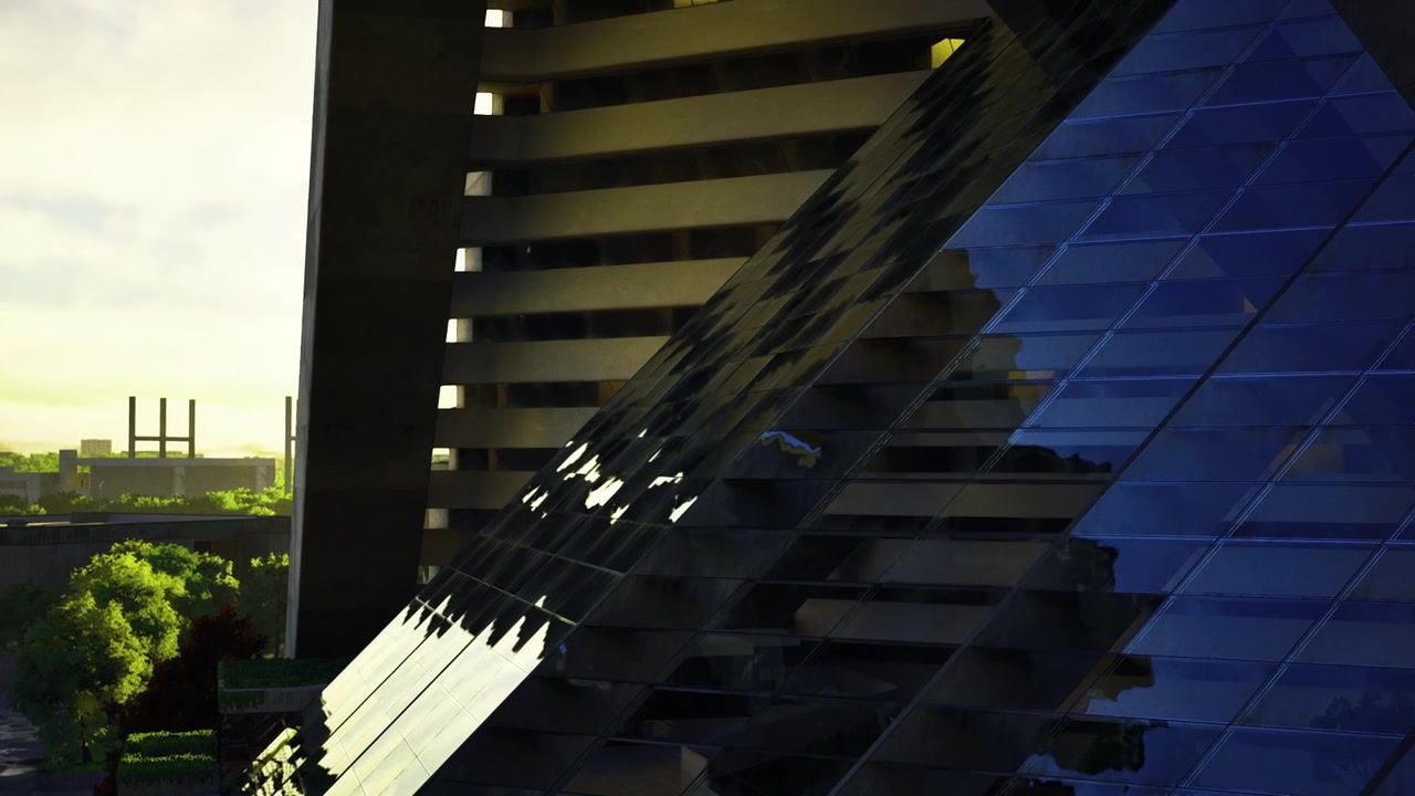 Elementos arquitectónicos resaltados por la luz contrastante y las sombras profundas