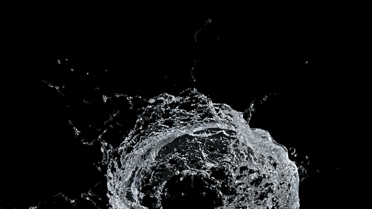 bucle de textura de cascada 4k con, aislado en negro con alfa.