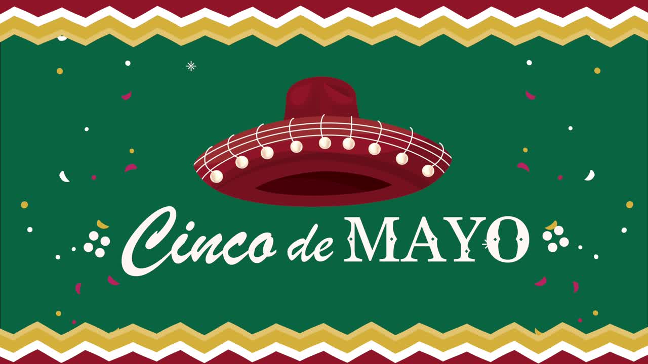 cinco de mayo lettering with red hat