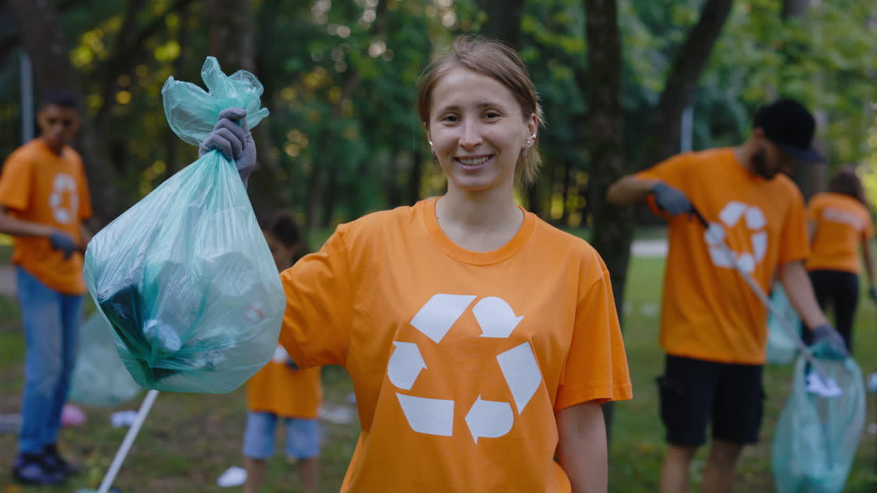 People Volunteering in Park Cleanup