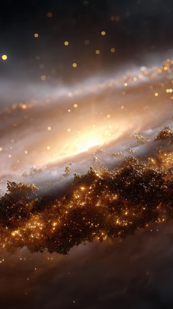 A Mesmerizing Journey Through the Cosmos: Captivating Views of a Glowing Spiral Galaxy Illuminated by Stellar Sparks and Cosmic Dust
