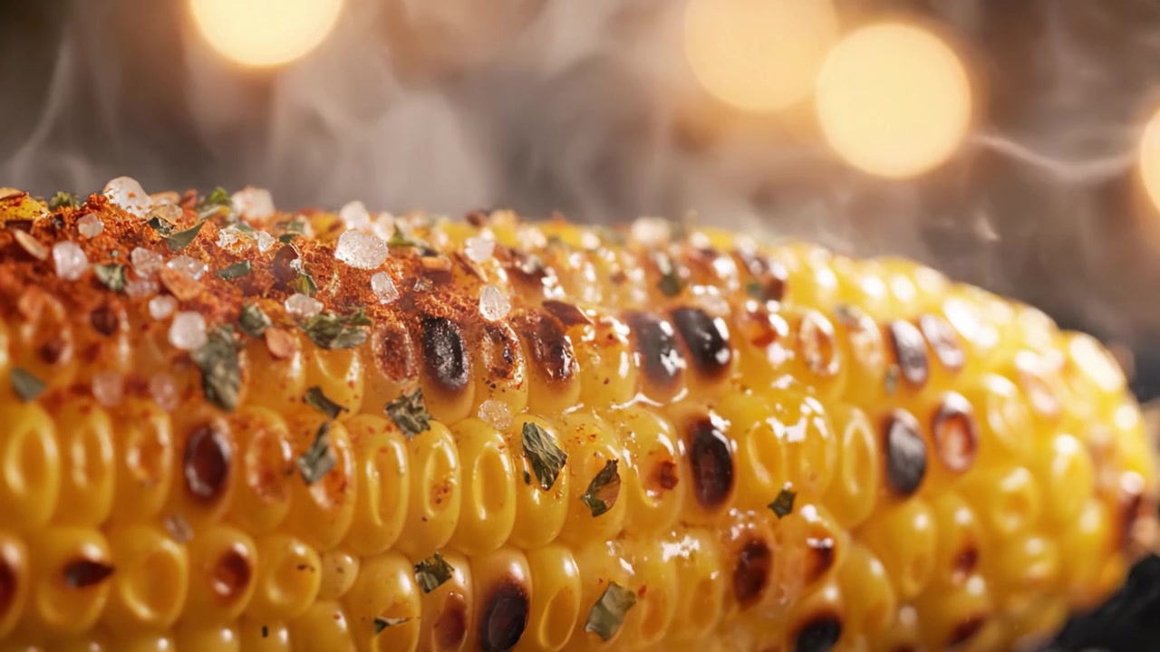 Deliciously Grilled Corn on the Cob Topped with Butter, Spices, and Fresh Herbs, Perfect for Summer Gatherings and Outdoor Barbecues