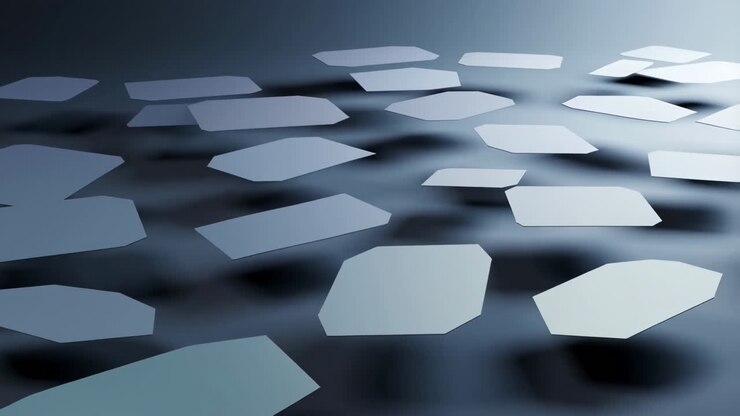 Abstract Geometric Shapes on Reflective Surface