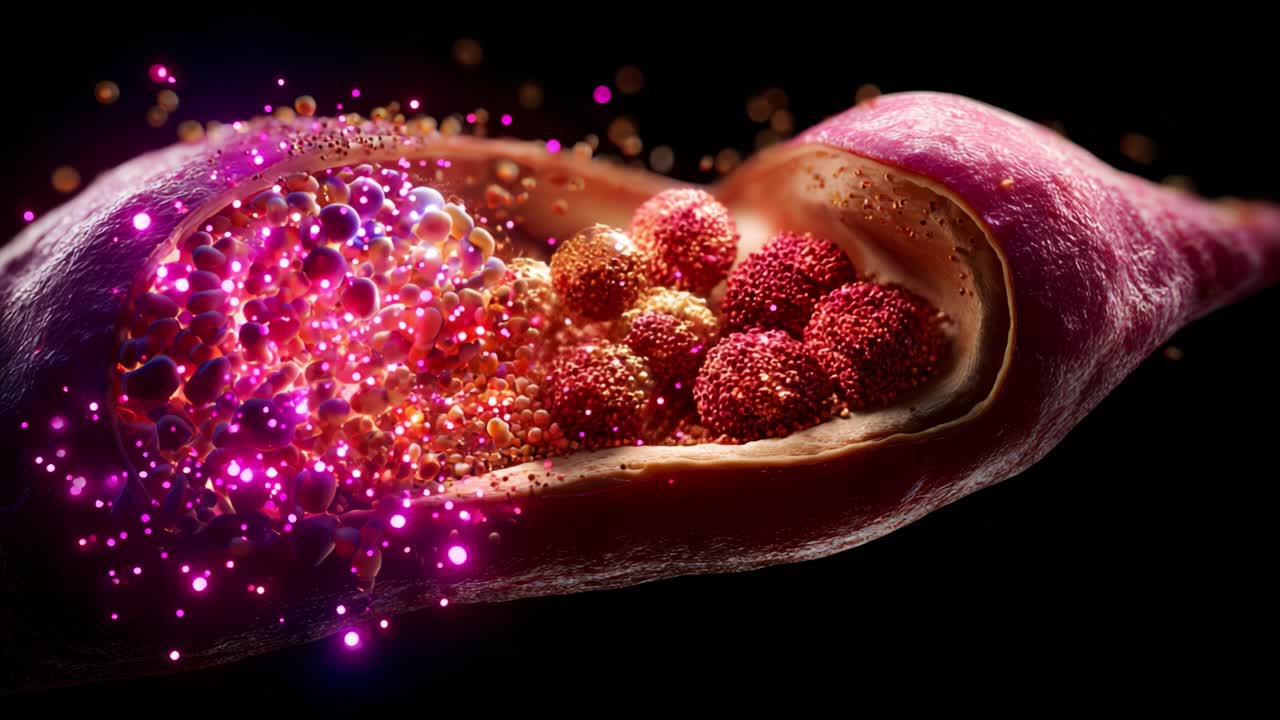 Exploring Cellular Structures: A Stunning Visualization of Microscopic Particles and Vibrant Energy Within a Biological Cell, Showcasing the Intricacies of Life at the Molecular Level