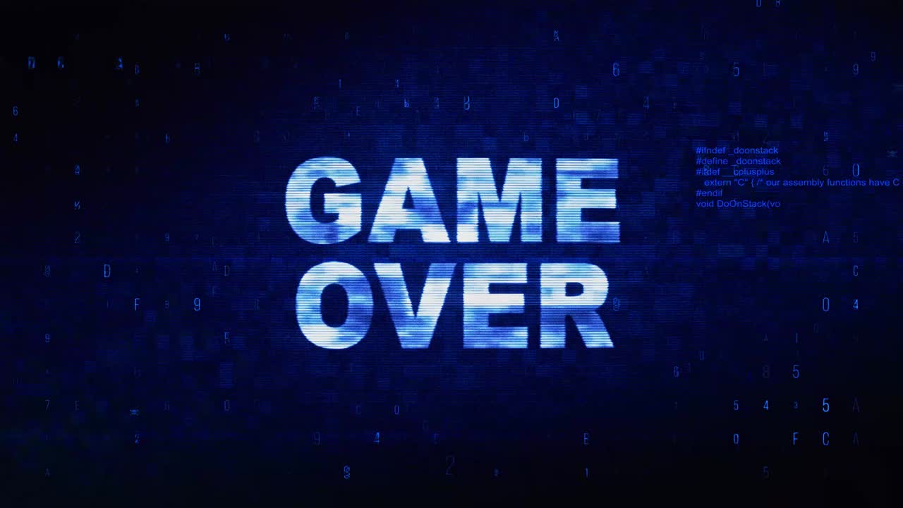Game Over Screen - Pixelated and Digital Art