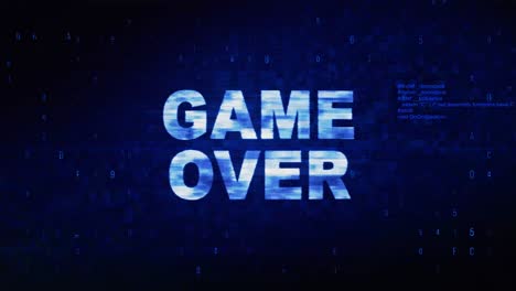 game over screen - pixelated and digital art
