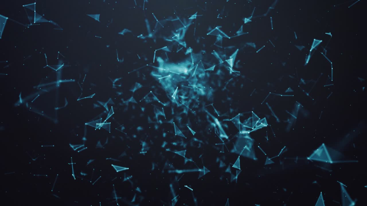 점과 선이 있는 비행 다각형 삼각형 - 미래 배경