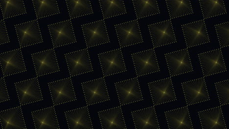 zigzag rectangles and checkerboard squares black and gold pattern