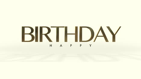 simple y elegante tarjeta de felicitación de cumpleaños con texto dorado sobre fondo blanco