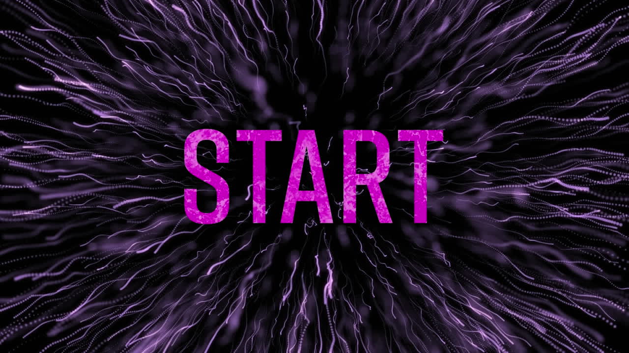 animación del texto de inicio y las formas sobre fondo negro